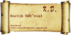 Kozlik Dániel névjegykártya